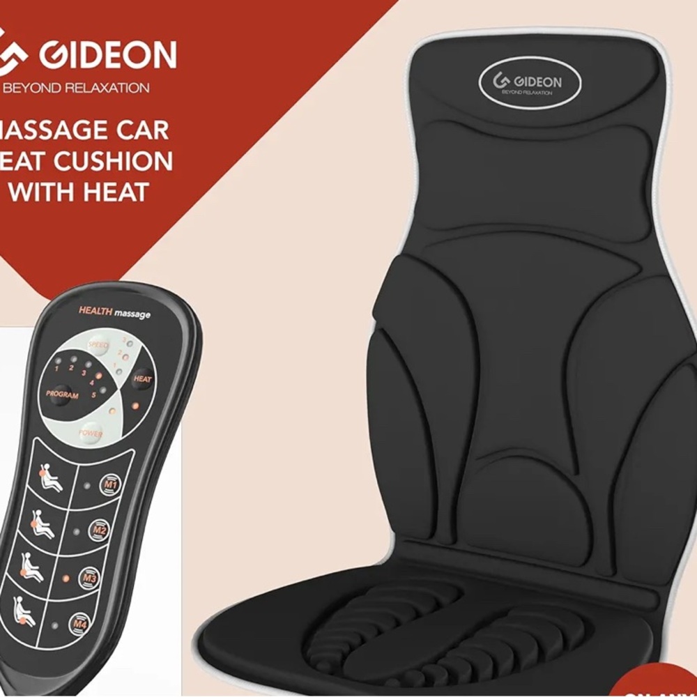 Gideon massager, Black Heated Vibrating Massage Cushion